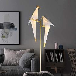 MoreChange 72In Modern LED Floor Lamp, Bird Floor Light Gold Metal Fixtures for Living Room Bedroom Dinning Room Office (2 Birds)