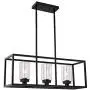 XILICON Black Dining Room Chandeliers Lighting Fixture Linear Pendant Modern 3-Light with Glass Shades Vintage Farmhouse Ceiling Light Hanging for Kitchen Island Cafe Bar XILICON Black Dining Room Chandeliers Lighting Fixture Linear Pendant Modern 3-Light with Glass Shades Vintage Farmhouse Ceiling Light Hanging for Kitchen Island Cafe Bar