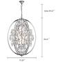 ANJIADENGSHI Modern Globe Crystal Chandeliers 9-Light Chandelier Lighting Metal Globe Pendant Lighting Fixture with Adjustable Hanging Light Fixture for Dining Living Room Foyer Bedroom， Chrome