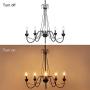 Lampundit 5 Light Farmhouse Chandeliers for Dining Room Kitchen Island Lighting Hanging Fixture, 26 inches Diameter, Black
