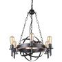 Giluta Globe Chandelier Light Industrial Metal Chandelier Retro Castle Pendant Light Displays Changeable Hanging Ceiling Light Fixture 6 Lights for Entryway Foyer Hallway (C0051)