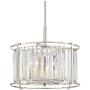 Audrey Polished Nickel Pendant Chandelier 18'' Wide Modern Clear Crystal Drum Shade 4-Light Fixture for Dining Room House Foyer Kitchen Island Entryway Bedroom - Possini Euro Design