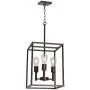 VINLUZ 3 Light 12 W Hall-Foyer Cage Pendant Light Lantern Iron Art Design Oil Rubbed Bronze Farmhouse Chandelier Ceiling Lighting for Kitchen Dining Room Entryway Foyer