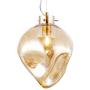 Light Society Bette Pendant Light, Mercury Glass with Brass Finish, Contemporary Mid Century Modern Style Lighting Fixture, Amber