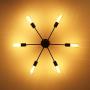 Lampundit 6 Lights Sputnik Chandelier Modern Chandelier Lighting Black Semi Flush Mount Ceiling Light Rustic Starburst Style Ceiling Lamp for Kitchen Study Living Room Dining Room Bed Room Way Hallway