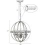 HUITICO Orb Chandelier Oil Rubbed Metal Finish Retro White, 6-Light Globe Chandeliers Dining Room Kitchen Foyer Lighting Fixtures Hanging Farmhouse