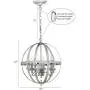 HUITICO Orb Chandelier Oil Rubbed Metal Finish Retro White, 6-Light Globe Chandeliers Dining Room Kitchen Foyer Lighting Fixtures Hanging Farmhouse