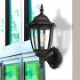 FUDESY Outdoor Dusk to Dawn LED Wall Lantern,Plastic Material Anti-Corrosion Black Porch Sensor Light with LED Edison Filament Bulb,(1-Pack) Exterior Mount Lanterns for Porch, Garage,FDS2542EPSB1