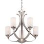 Kadence Brushed Nickel Chandelier 23 1/4'' Wide Modern Opal Frosted Glass 5-Light Fixture for Dining Room House Foyer Kitchen Island Entryway Bedroom Living Room - Possini Euro Design
