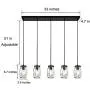 LUVISI 5 Lights Mason Jar Pendant Light,Industrial Farmhouse Kitchen Island Chandelier Hanging Lamp for Kitchen Island Dining Room Living Room Cafe Pub