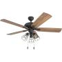 Prominence Home 50581-01 Lincoln Woods Farmhouse Ceiling Fan, 52'', Barnwood/Tumbleweed, Aged Bronze