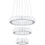 SEFINN FOUR Modern Crystal Chandelier LED Light Fixture 3 Rings Pendant Adjustable Stainless Steel Flush Mount Ceiling Lighting Chandelier for Dining Room Living Room Foyer Bedroom Cold White SEFINN FOUR Modern Crystal Chandelier LED Light Fixture 3 Rings Pendant Adjustable Stainless Steel Flush Mount Ceiling Lighting Chandelier for Dining Room Living Room Foyer Bedroom Cold White