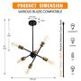Weesalife Sputnik Chandeliers 6 Lights Modern Pendant Lighting, Mid Century Ceiling Light Fixtures for Kitchen Dining Room Living Room