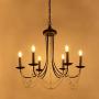 Wellmet Black Farmhouse Chandeliers for Dining Room Kitchen Island Lighting Hanging Fixture 6 Arms, 6-Light Chandeliers,Classic Candle Ceiling Pendant Light Fixture, 28 inches Diameter