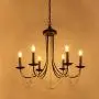Wellmet Black Farmhouse Chandeliers for Dining Room Kitchen Island Lighting Hanging Fixture 6 Arms, 6-Light Chandeliers,Classic Candle Ceiling Pendant Light Fixture, 28 inches Diameter