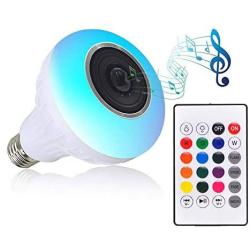 LED Wireless Bluetooth Light Bulb RGB E27 12W Music Playing lamp,Changing Color,Built-in Audio Speaker with Remote Control for Home, Bedroom, Living Room, Party Decoration