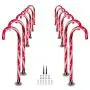 amsike Cane Candy Lights Pathway Markers - 12 Sets Outdoor Christmas Candy Cane Pathway Markers - Holiday Walkway Lights Outdoor Ornaments Xmas Outside Decoration for Yard Lawn (12)