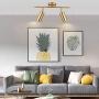BOKT Flush Mount Ceiling Light 2 Heads Golden Track Lighting Fixture Modern Adjustable Ceiling Spotlight for Bedroom Living Room (2 Lights)