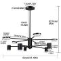 Sputnik Chandelier Lighting 10 Led Lights-DLLT Modern Pendant Light for Living Room, Hanging Light Fixture for Dining Room, Adjustable Arm & Head, Acrylic Chandelier for Bedroom/Kitchen 40W Warm White