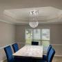Flush Mount Crystal Chandelier Lighting Rain Drop Ceiling Light Fixture Pendant Lamp for Dining Room Living Room (6 Lights)