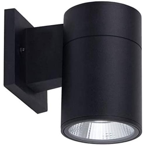 OSTWIN 1-Direction LED Outdoor Cylinder Up or Down Light, 9W (60W Equivalent), 735 Lumen, 3000K Warm Light, Modern Light Fixture for Door Way, Corridor, Waterproof, Black, ETL and Energy Star