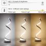 LENIVER LED Table Lamp Set of 2, Modern Minimalist Dimmable Spiral Table Lamp, 12W 3 Color Bedside Lamp Desk Light for Bedroom, Living Room, Office, Nightstand, Bookshelf (White)