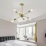 Modern Sputnik Chandelier Lighting Fixture 6 Lights Brushed Brass Chandeliers Mid Century Pendant Light Gold Ceiling Light Fixture for Hallway Bar Kitchen Dining Room (Brushed Brass) Modern Sputnik Chandelier Lighting Fixture 6 Lights Brushed Brass Chandeliers Mid Century Pendant Light Gold Ceiling Light Fixture for Hallway Bar Kitchen Dining Room (Brushed Brass)