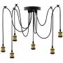 EmyTock Lighting Industrial Cluster 6 Way Pendant Light Fittings, Loft Bar Triple Hanging Pendant Ceiling Lights with Adjustable 200cm Wires for Kitchen Island Living Room Dining Room Bronze