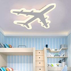 LITFAD Airplane Shape Dimmable LED Ceiling Light Fixture 17.32 Inch Wide Pendant Lamp Ultra-Thin Ceiling Lamp in White for Boys Bedroom,Kids Room,Children Bedroom