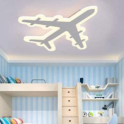 LITFAD Airplane Shape Dimmable LED Ceiling Light Fixture 17.32 Inch Wide Pendant Lamp Ultra-Thin Ceiling Lamp in White for Boys Bedroom,Kids Room,Children Bedroom