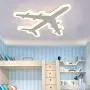LITFAD Airplane Shape Dimmable LED Ceiling Light Fixture 17.32 Inch Wide Pendant Lamp Ultra-Thin Ceiling Lamp in White for Boys Bedroom,Kids Room,Children Bedroom