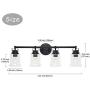 VINLUZ Farmhouse 4-Lights Bathroom Vanity Light Black Modern Wall Lighting with Clear Glass Shade Over Mirror, Industrial Wall Light Fixtures Sconce for Living Room Bedroom Dining Room Hallway