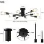 WBinDX 8 Lights Semi Flush Mount Ceiling Light Black Industrial Sputnik Chandelier Modern Bedroom Living Room Kitchen Foyer Hallway Lighting Fixture