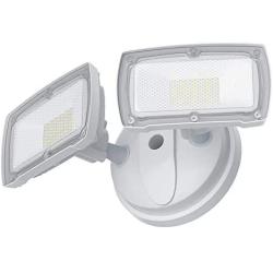 3000LM Dusk to Dawn Security Light, GLORIOUS-LITE 28W Flood Lights Outdoor, IP65 Waterproof, ETL Listed, 5500K White Light, Adjustable 2 Heads Wall Exterior Light for Backyard, Patio(No Motion Sensor)