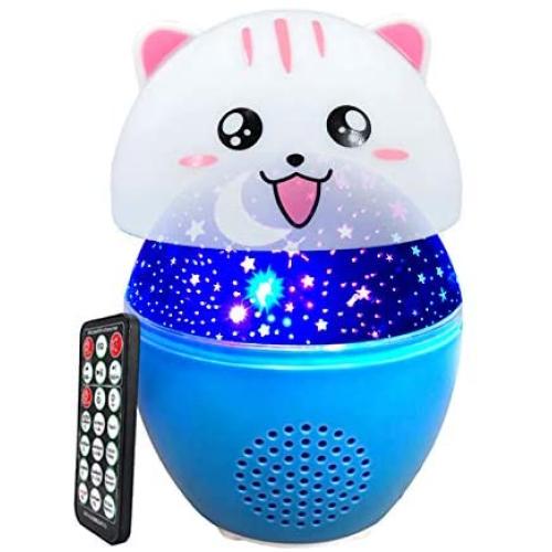 Star Projector, COSOOS Night Light Projector for Kids, 16 Color Modes Disco Ball with Bluetooth Speaker, Star Light for Nursery Baby Bedroom, Rechargeable Silicone Nightlight, Bedside Lamp with Remote