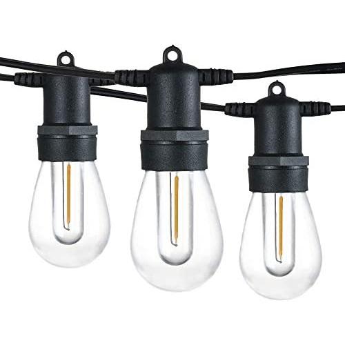 Banord 51FT Outdoor Shatterproof LED String Lights, Waterproof 17 Hanging Sockets with 18 x Dimmable LED Bulb Garden Light String, Waterproof Vintage Patio Lights for Wedding Party