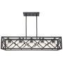 BONLICHT 5 Light Pendant Light for Kitchen Island Matte Black Frame with Seedy Glass Cylinder Shade Dining Room Chandelier Vintage Industrial Lighting Fixture Ceiling Hanging Lamp
