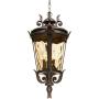 Casa Marseille Traditional Outdoor Ceiling Light Hanging Mediterranean Veranda Bronze Scroll 23 3/4'' Champagne Hammered Glass Damp Rated for Exterior House Porch Patio - John Timberland