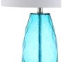 JONATHAN Y JYL4009B Juliette 26.5'' Glass/Metal LED Lamp Contemporary,Transitional,Coastal for Bedroom, Living Room, Office, College Dorm, Coffee Table, Bookcase, Moroccan Blue