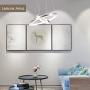 CHYING Modern LED Pendant Light with Acrylic Shade 2-Ring 30W Cool White 6500K Ceiling Light 2400LM Chandelier Adjustable Pendant Hanging Light Fixture for Kitchen Island Living Dining Room Restaurant