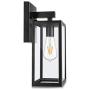 Outdoor Wall Lantern, Exterior Waterproof Wall Sconce Light Fixture, Matte Black Anti-Rust Wall Mount Light with Clear Glass Shade, E26 Socket Wall Lamp for Porch Entryway Doorway (Bulb Not Included)