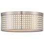 2 Light 10'' Metal Square Grid Brushed Nickel Finish semi Flush Mount Ceiling Light, Chandelier for Living Room Dining Room Bedroom