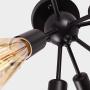 mirrea Mid-Century Semi-Flush Mount Sputnik Ceiling Light with 8 Lights for Foyer Entry Way Hallway Kitchen Dining Room Small Bedroom Living Room Black Painted Metal Fixture