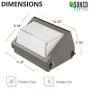 Sunco Lighting 6 Pack 80W LED Wall Pack, Daylight 5000K, 7600 LM, HID Replacement, IP65, 120-277V, Bright Consistent Commercial Outdoor Security Lighting - ETL, DLC