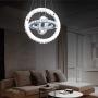 TongLan Modern LED Chandelier Lighting 3 Rings Stainless Steel Crystal Pendant Light Fixtures Dining Room Living Room Contemporary Chandeliers