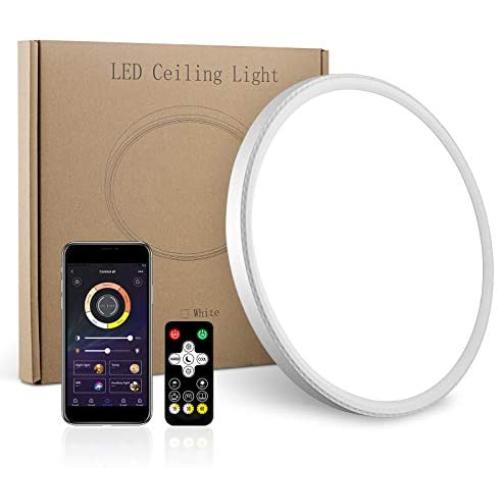 LED Flush Mount Ceiling Light, Smart app Control, 12inch High Bright 3100lm, Super Slim Ceiling Light, Color Adjustable, Dimmable Ceiling Light for Bedroom,Living Room, Dining Room(White, One Pack)