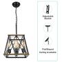 Trongee Farmhouse Pendant Lighting Fixture, Metal Frame Geometric Hanging Light for Kitchen Island, Dining Room, Bedroom, Living Room, Dining Room, , Loft, Restaurant, 4 Lights