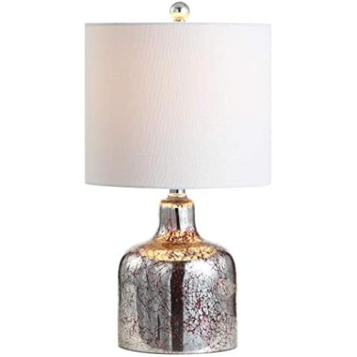 JONATHAN Y JYL1036B Gemma 19'' Glass Bell LED Lamp Coastal,for Bedroom, Living Room, Office, College Dorm, Coffee Table, Bookcase, Chrome
