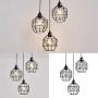 UOFUS 3-Light Pendant Lighting with Black Metal Cage Shade Adjustable Modern Light Fixture for Kitchen Living Room Bedroom Hallway Bar