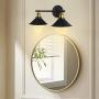 Industrial Bathroom Vanity Wall Light Fixtures,Farmhouse Vintage Wall Sconces,Black Rustic Vanity Lighting for Bathroom Bedroom Kitchen Living Room(2 Lights)